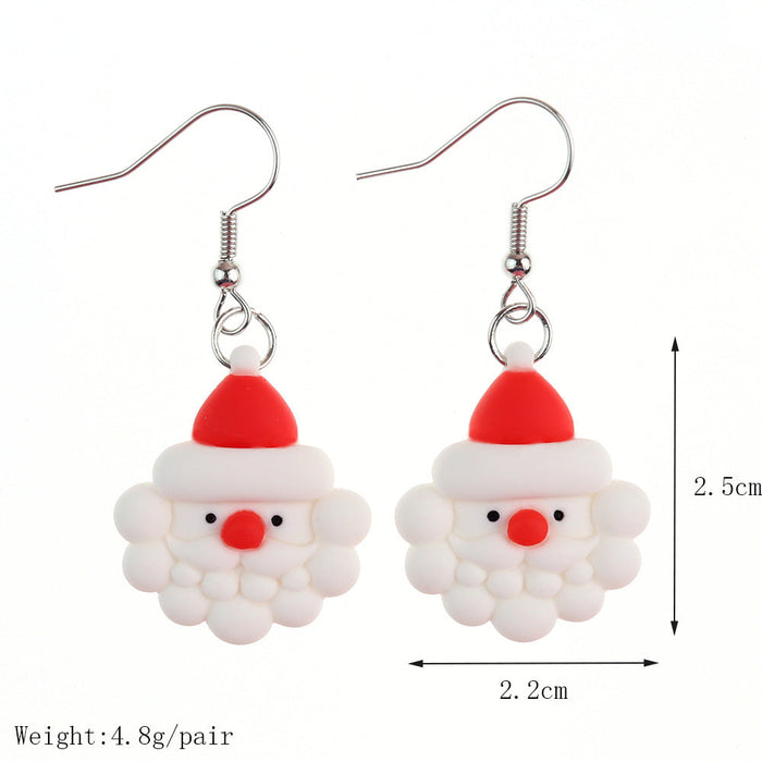 Wholesale Earrings Resin Santa Claus Snowflake Elk Bells Christmas Stockings JDC-ES-niqing023