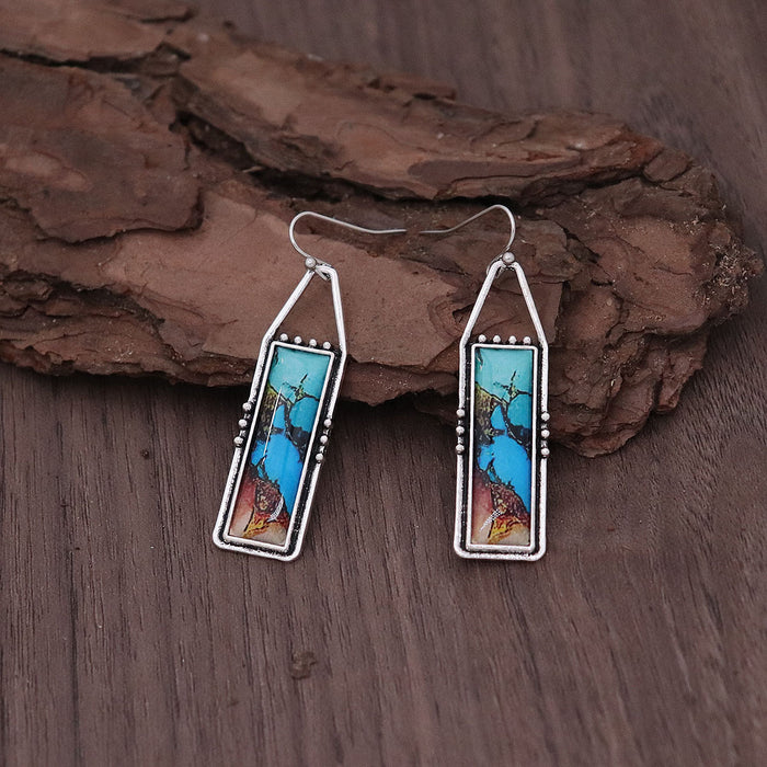 Wholesale Vintage bronze circle leather earrings