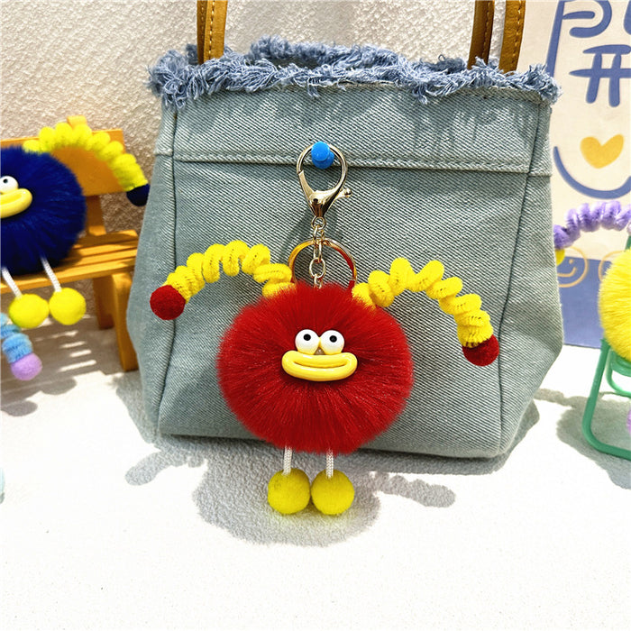 Wholesale Cartoon Key Chain Cute Sausage Mouth Internet Celebrity Schoolbag Pendant Plush Doll Key Chain Hanging Small Gift