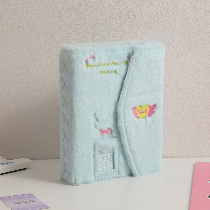 Wholesale Butterfly Plush Magnetic Full-Wrap 3-inch Loose-Leaf Storage Book