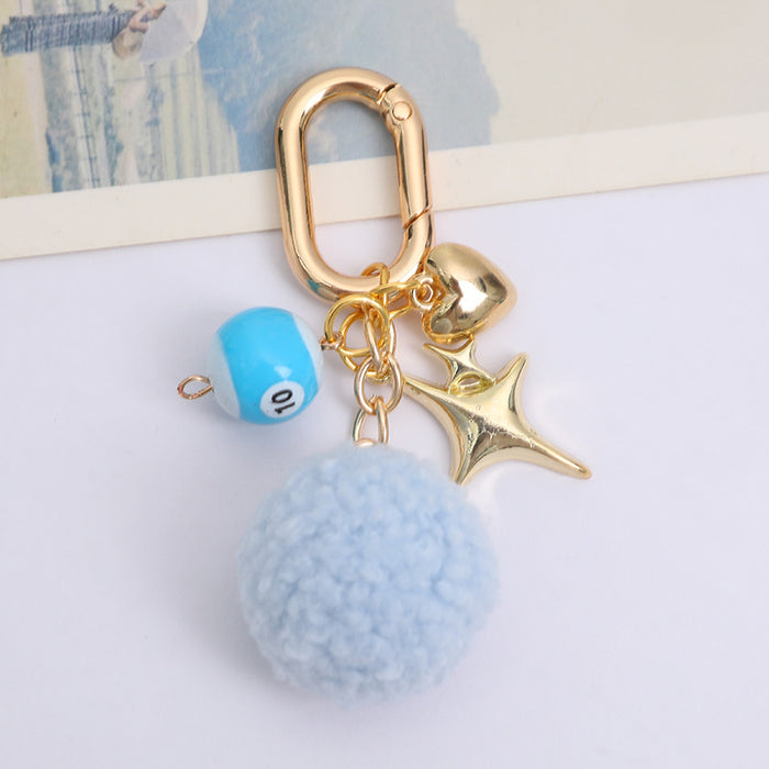 Wholesale Cute Small Billiard Beads Love Ball Keychain Pendant Bag Accessories