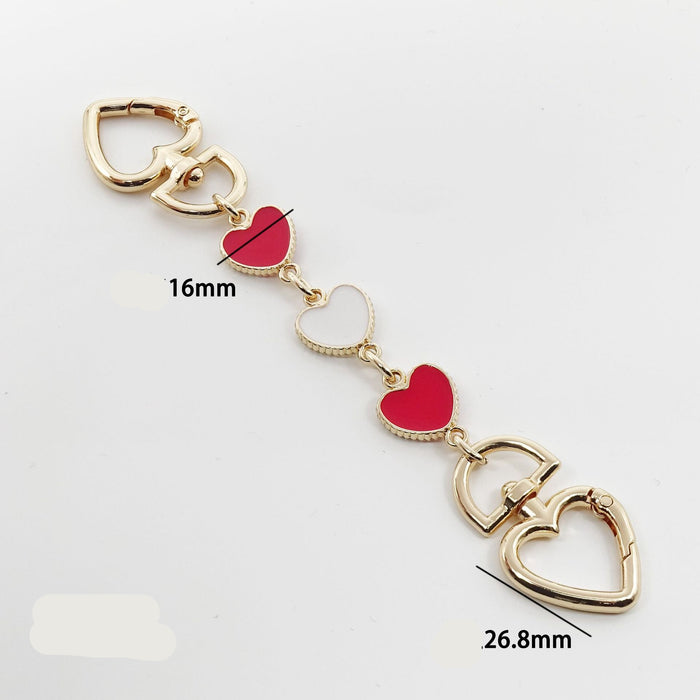 Wholesale Heart-shaped chain accessory bag strap Keychains