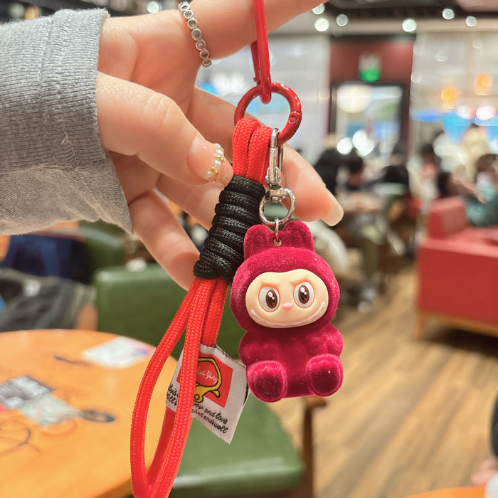 Wholesale Flocking Resin Keychain Cute Hand Rope Doll Pendant Bag Pendant Gift