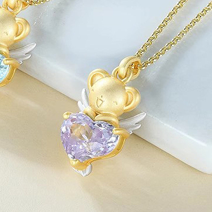 Wholesale 3D Niche Cartoon Heart Necklace  Pendant