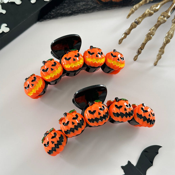 Wholesale Funny Pumpkin  Hair Claw Large Resin Back Of Head Clip Pumpkin Orange Party Costume Hair Accessory Fashion Resale