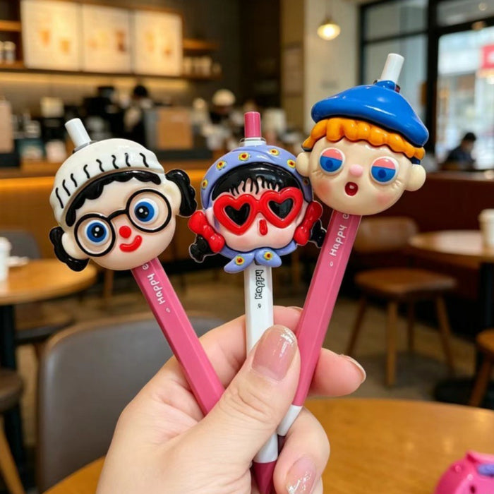 Wholesale Cute Cartoon Resin Girl Charm Decor Pen Plastic 0. 5mm St Tip