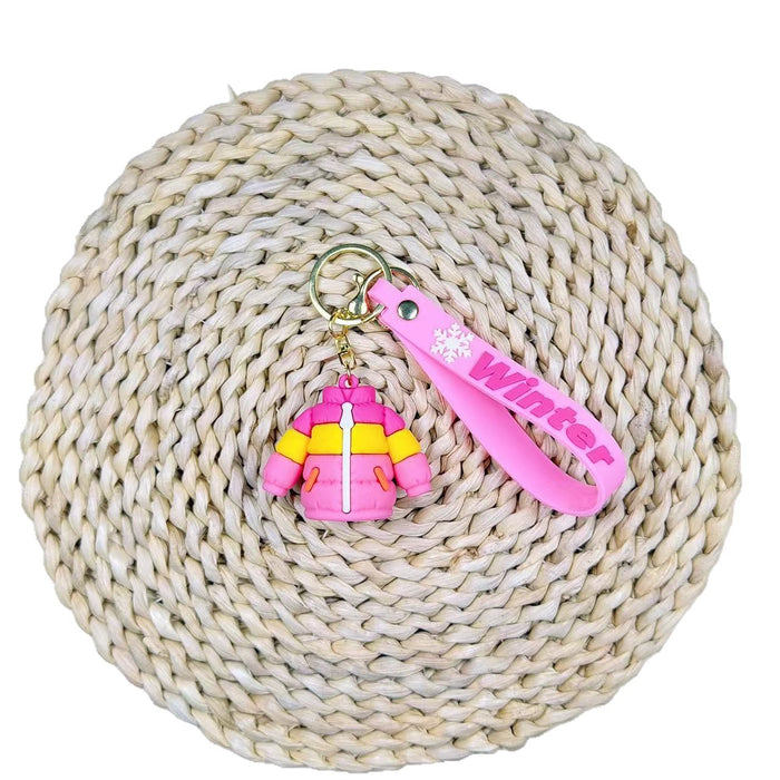 Wholesale Silicone Cartoon Puffer et Keychain Cute Pink Car Key Accessory Bag Charm Gift For Kids Boutique Resale