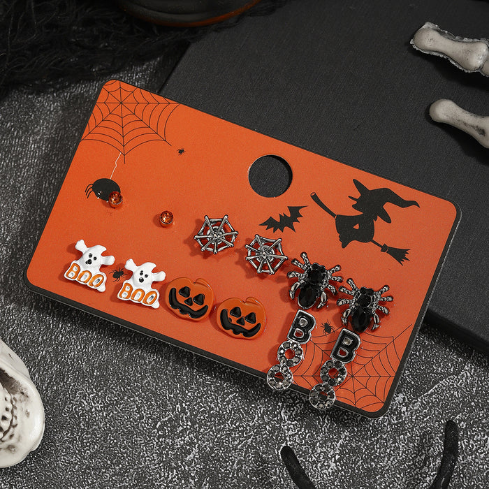 Wholesale Zinc Alloy  Pumpkin Ghost  Earrings For Women Party Fashion Accessory Boutique Resale