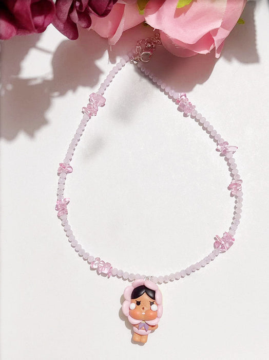 Wholesale Crystal Acrylic Beads Cute  Crying Baby Bubble Cute Short Necklace
