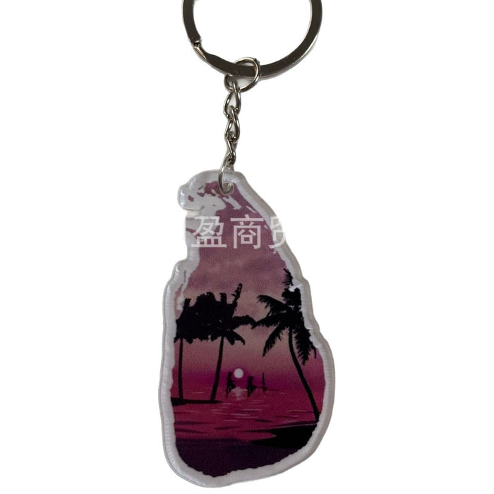 Wholesale Flat acrylic decorative keychain backpack key pendant