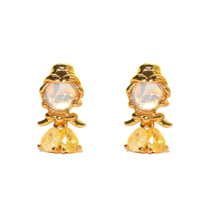 Wholesale  cartoon three-piece earrings suit zircon earrings