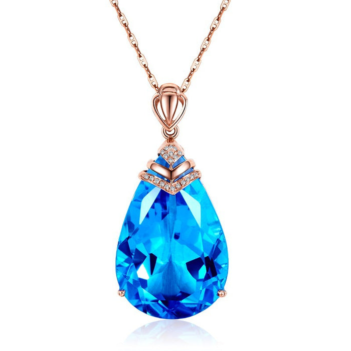 Wholesale Necklace Copper Water Drop Pear Pendant JDC-NE-JKL003