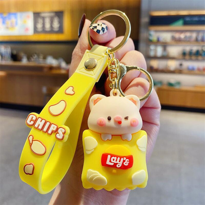 Wholesale Potato Chips Small Animals Resin Cute Doll Keychain JDC-KC-XingLao003