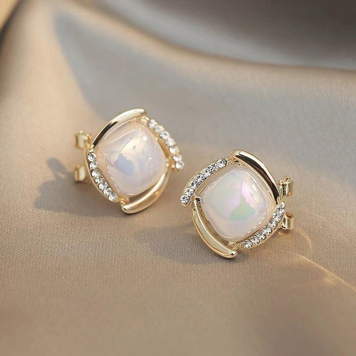 Wholesale Square Cat's Eye Alloy Earrings JDC-ES-Chengx004