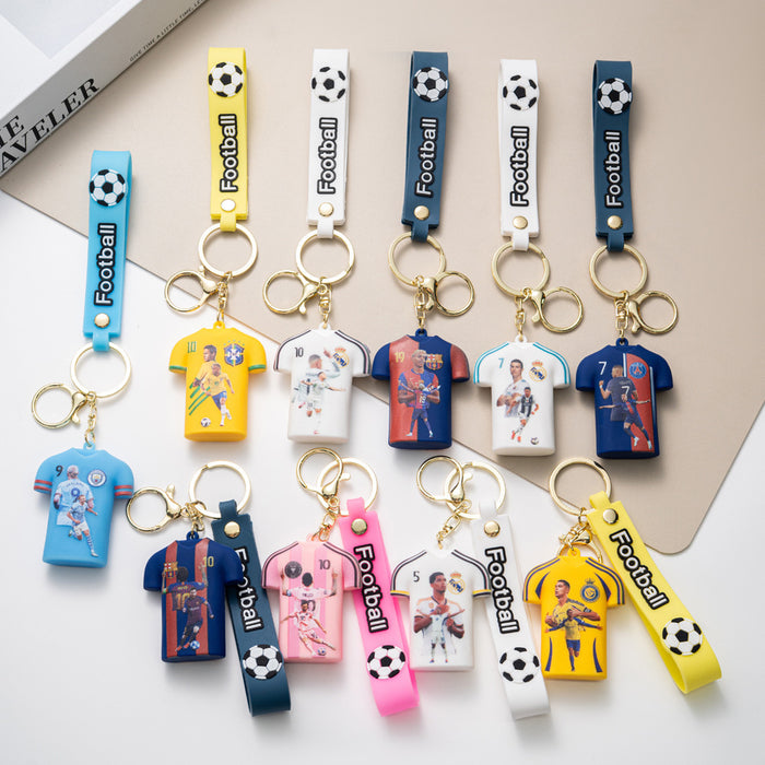 Wholesale Soccer Jersey Keychain Pendant PVC Car Key Accessory Gift MOQ≥2