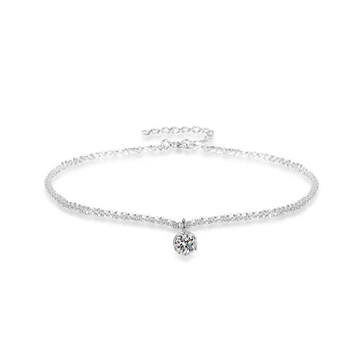 Wholesale Silver ankle chain, female fashion niche design, foot accessories, sparkling diamonds, starry sky ankle chain