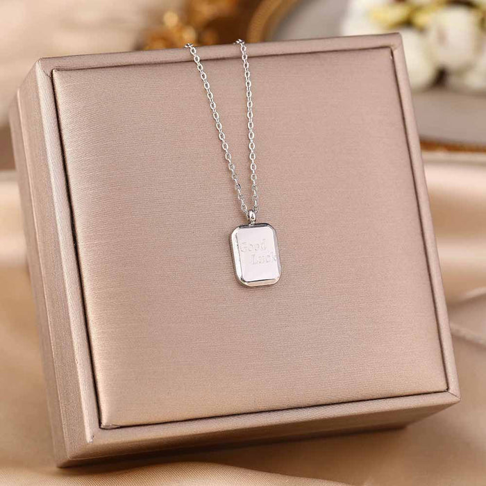 Wholesale Micro-Inlaid Zirconia Silver Titanium Steel Necklace JDC-NE-YinY001