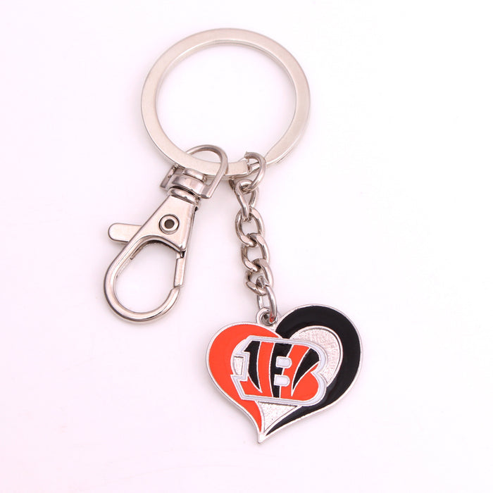 Wholesale Zinc Alloy Peach Heart Drip Oil Sports Pendant Keychain JDC-KC-HouHui001