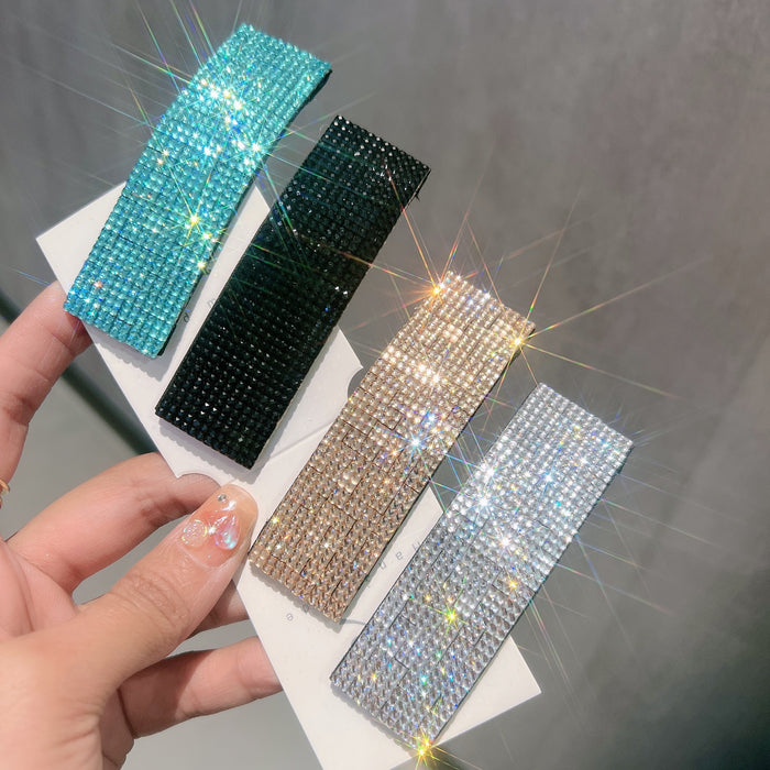 Wholesale rhinestone hairpin with diamond side clip bangs accessories headdress