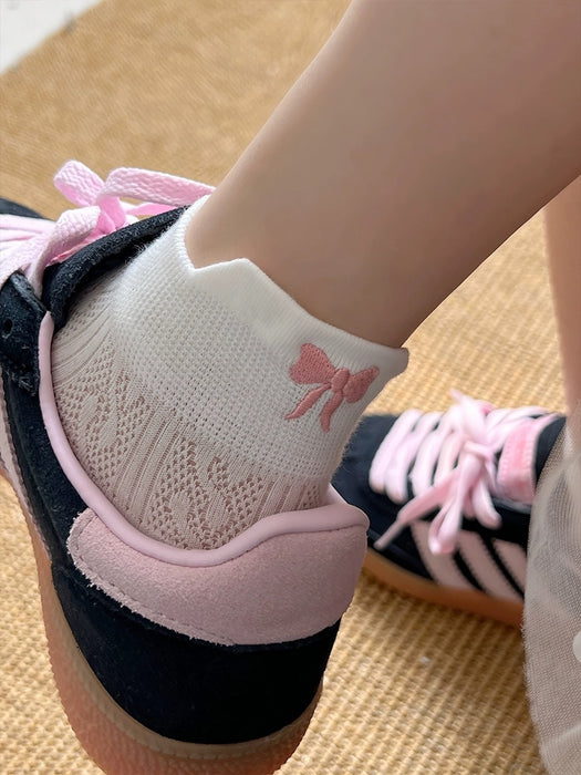 Wholesale Bow Socks Thin Cotton Cute Mesh Breathable Short Socks