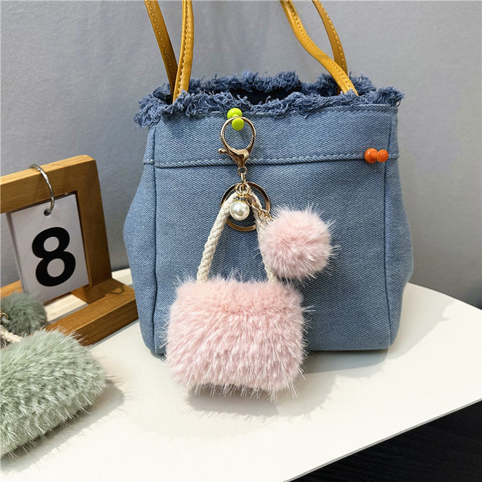 Wholesale Mini Bag Style Fur Ball Keychain JDC-KC-KaiY011