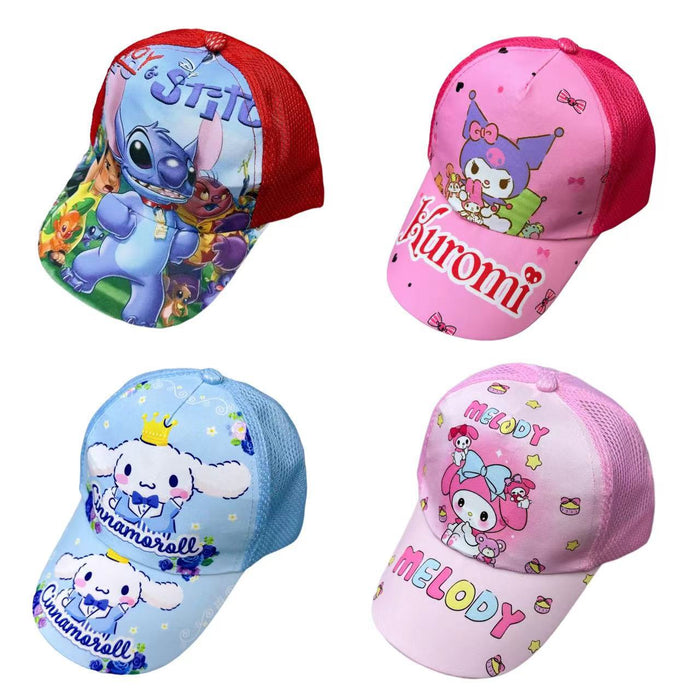 Wholesale Cartoon print baseball cap thin mesh cap for children
