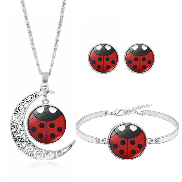 Wholesale Necklace suit Animation Peripheral  Bracelet Earrings Jewelry Three-piece Set