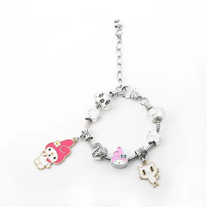 Wholesale Cartoon Large Hole Crystal Beaded Alloy Bracelet JDC-BT-JiYan002