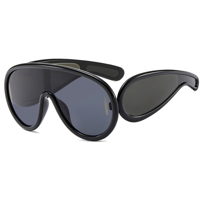 Wholesale Personalized large frame one-piece sunglasses, fashionable and trendy sunglasses