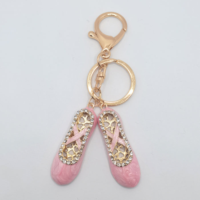 Wholesale Diamond Ballet Shoes Alloy Keychain JDC-KC-ChaoK050