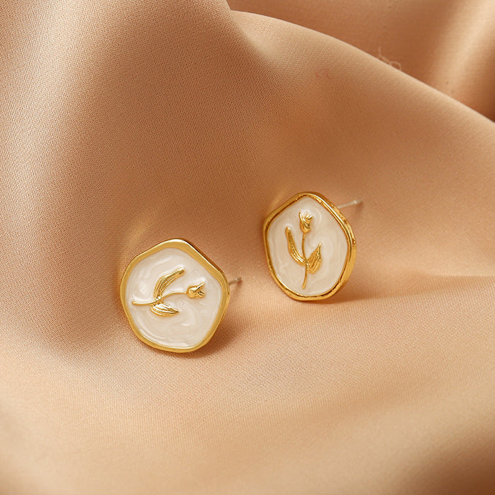 Wholesale Alloy Enamel Tulip Earrings JDC-ES-MYY005