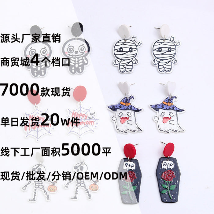 Wholesale  earrings earrings personality skeleton  web ghost mummy earrings earrings