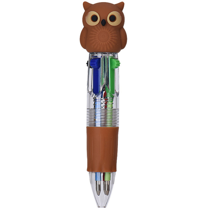 Wholesale Cute Thanksgiving Mini Four-color Ballpoint Pen Children' s Multicolor Hand Journal Marker Pen Student Stationery