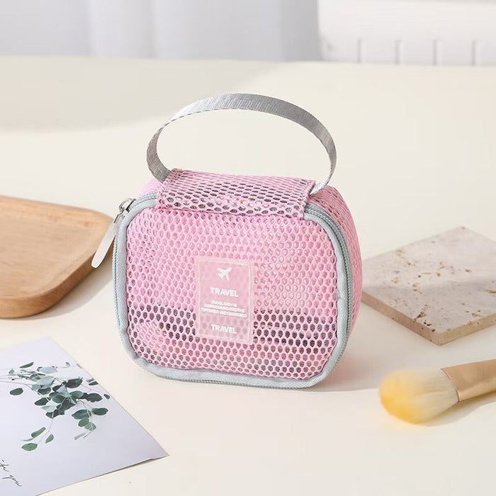 Wholesale Chic Mesh Cosmetic Bag Travel Multipurpose Organizer Handbag For Cosmetics Storage