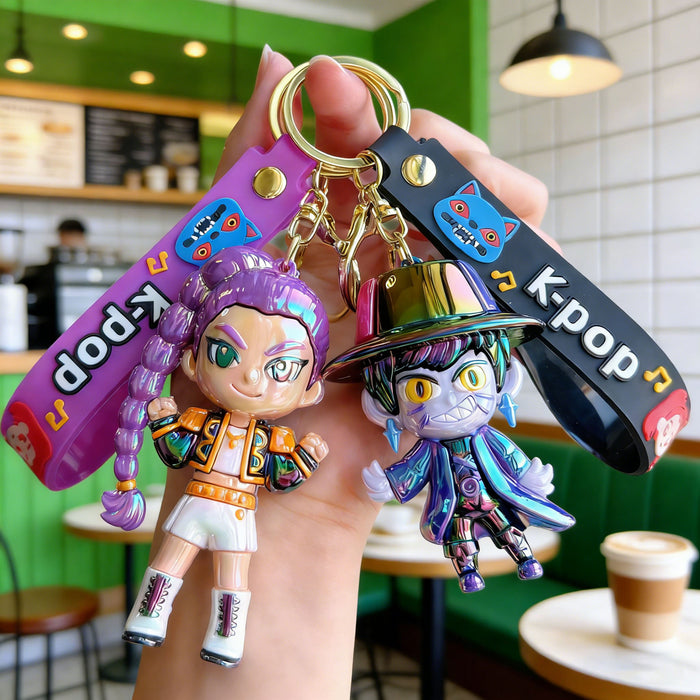 Wholesale KPOP Witch Squad Silicone Keychain Trendy Cartoon Bag Charm Gift MOQ≥3
