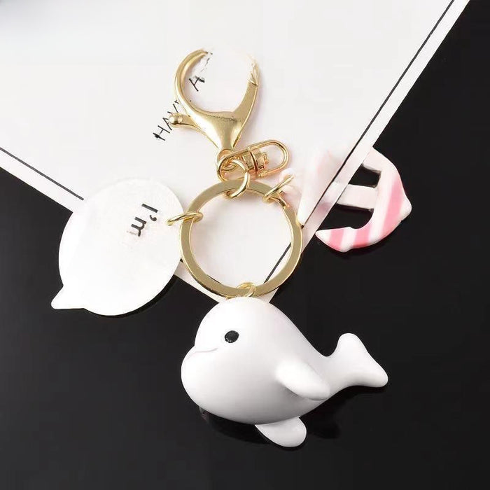 Wholesale Creative acrylic small whale keychain pendant cute couple small pendant personality car key ring small gifts