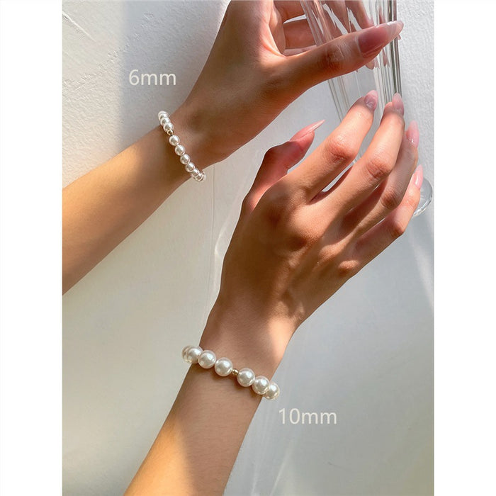 Wholesale Pearl Bracelet Round Bead Elastic Rope Bracelet for Women