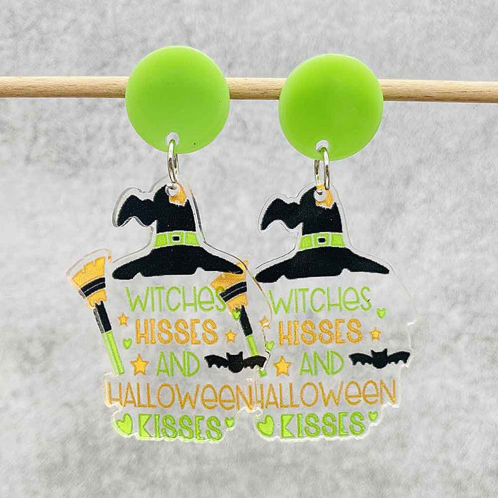 Wholesale English Letters Acrylic Halloween Earrings JDC-ES-Susheng007