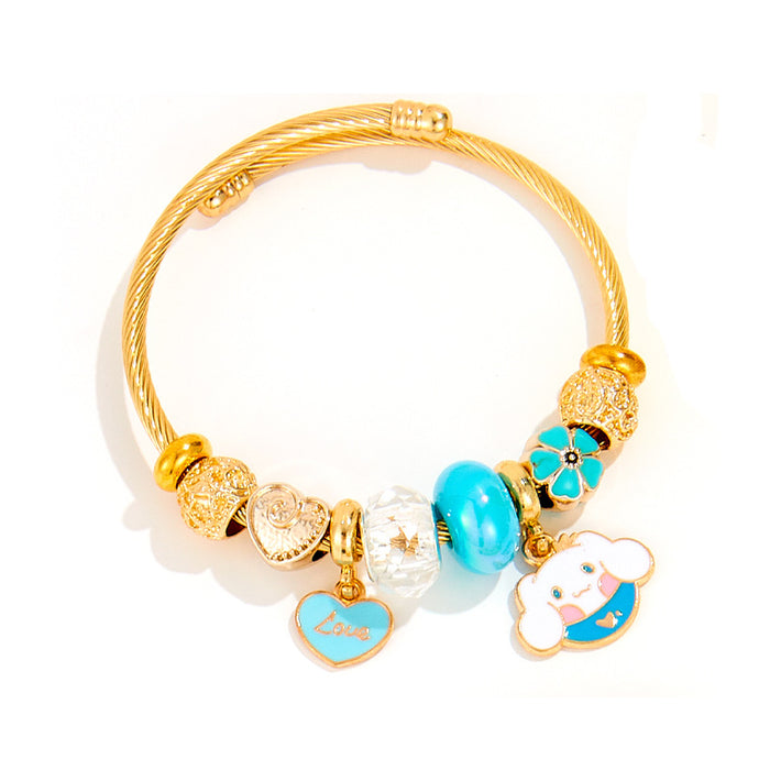 Wholesale Love Strip Beaded Alloy Bracelet JDC-BT-xiaobo011