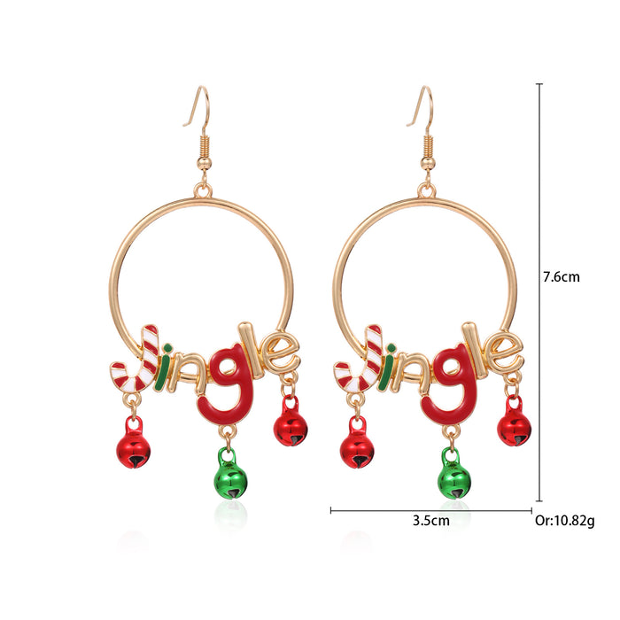 Wholesale Alloy bell snowman elk gingerbread man earrings Christmas earrings