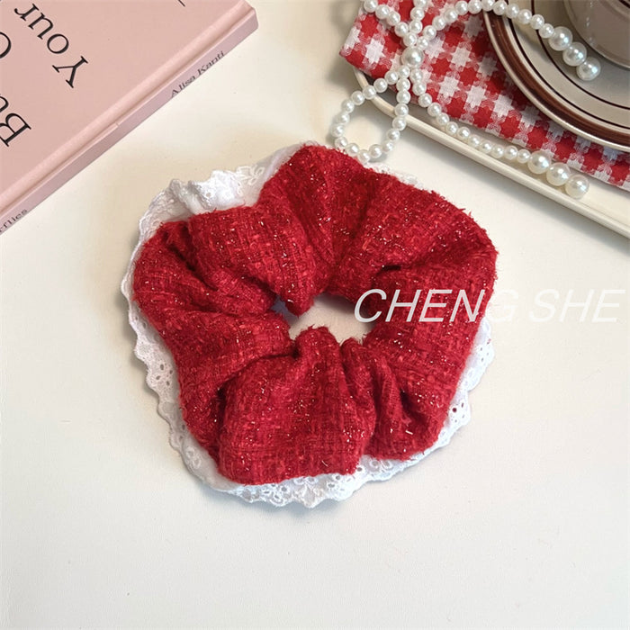 Wholesale Red Wool Large Hair Ring Hair Rope Hair Rope Large Size Hair Accessories