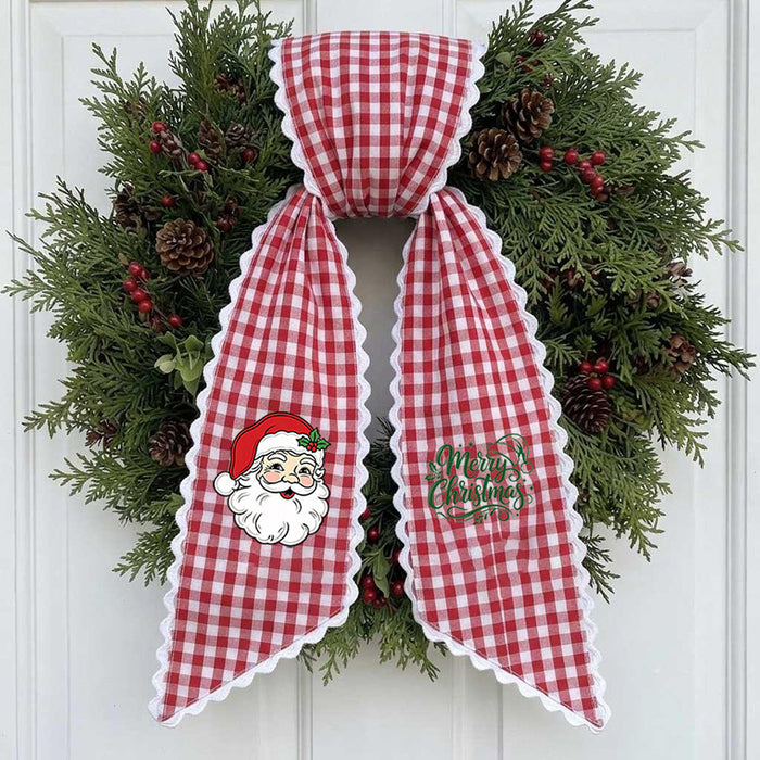 Wholesale  Plaid Ghost Trick Or Treat Wreath Door Hanging Decoration With Green Leaves For Party Home Decor