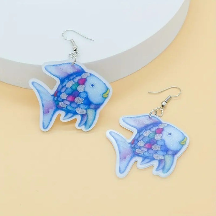 Wholesale Mermaid Cartoon Animal Ocean Series Acrylic Earrings JDC-ES-WenT021