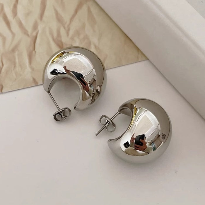 Wholesale Silver Needle Light Luxury Earrings with Simple and Niche Texture Earrings