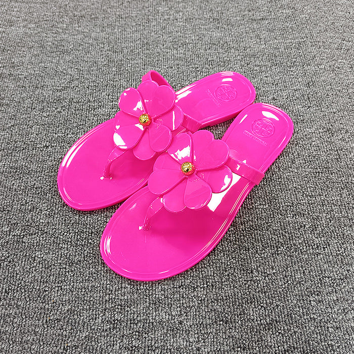 Wholesale Leather Sunflower Flip-flops for Women JDC-SP-BoH006