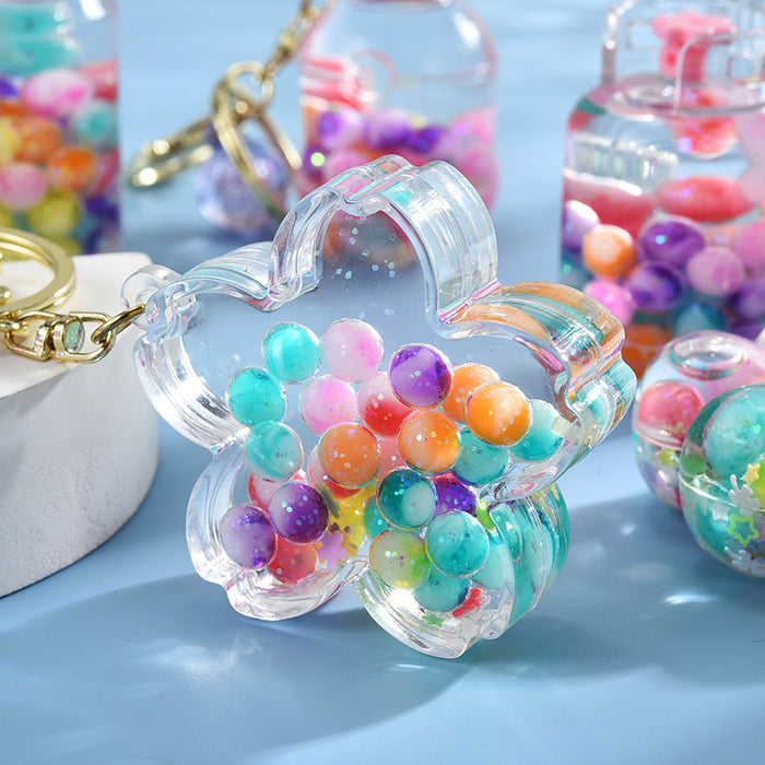 Wholesale Acrylic Oiled Color Iceberg Milk Tea Cup Keychain JDC-KC-ShuangD012