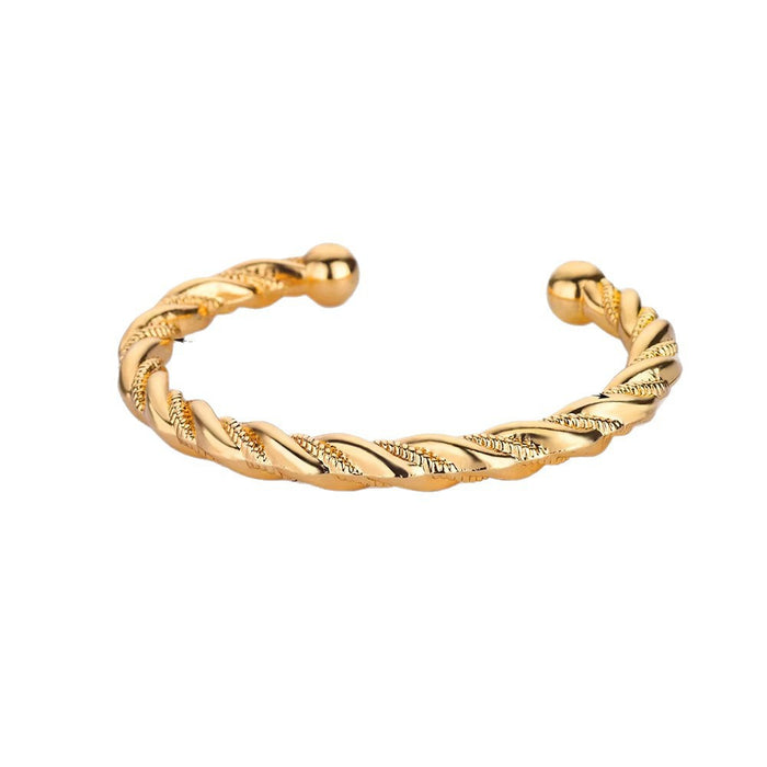 Wholesale Titanium steel braided twisted wire open bracelet