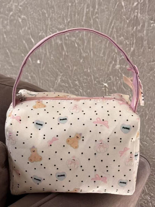 Wholesale Cartoon Bear Print Cosmetic Bag - Large Capacity Travel Toiletry Organizer