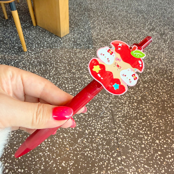 Wholesale Cartoon apple-shaped ballpoint pen clip