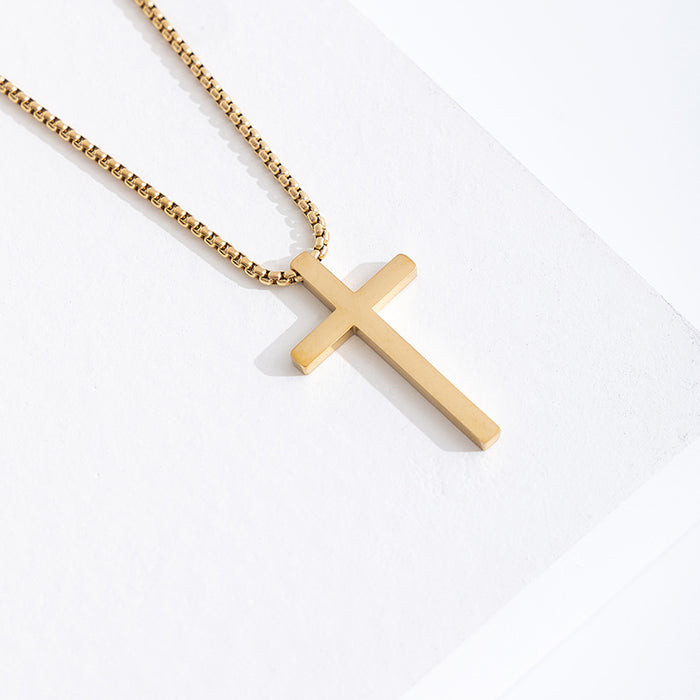 Wholesale Cross necklace pendant, personalized and versatile titanium steel necklace